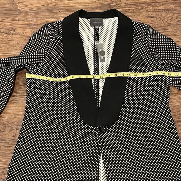 NWT The Limited Lurex Dot Long Line One-Button Blazer Jacket Shawl Collar 14 - Picture 7 of 11